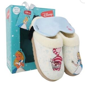 Disney Alice in Wonderland Slippers and Sleep Mask Set Women’s/Juniors (6-7)